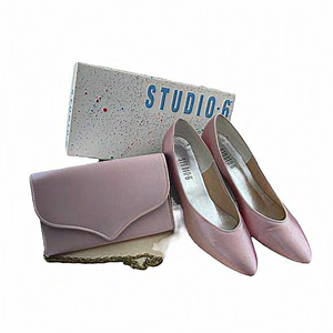 Studio 6 Pink Satin Heels & Purse‎